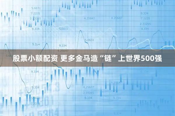 股票小额配资 更多金马造“链”上世界500强